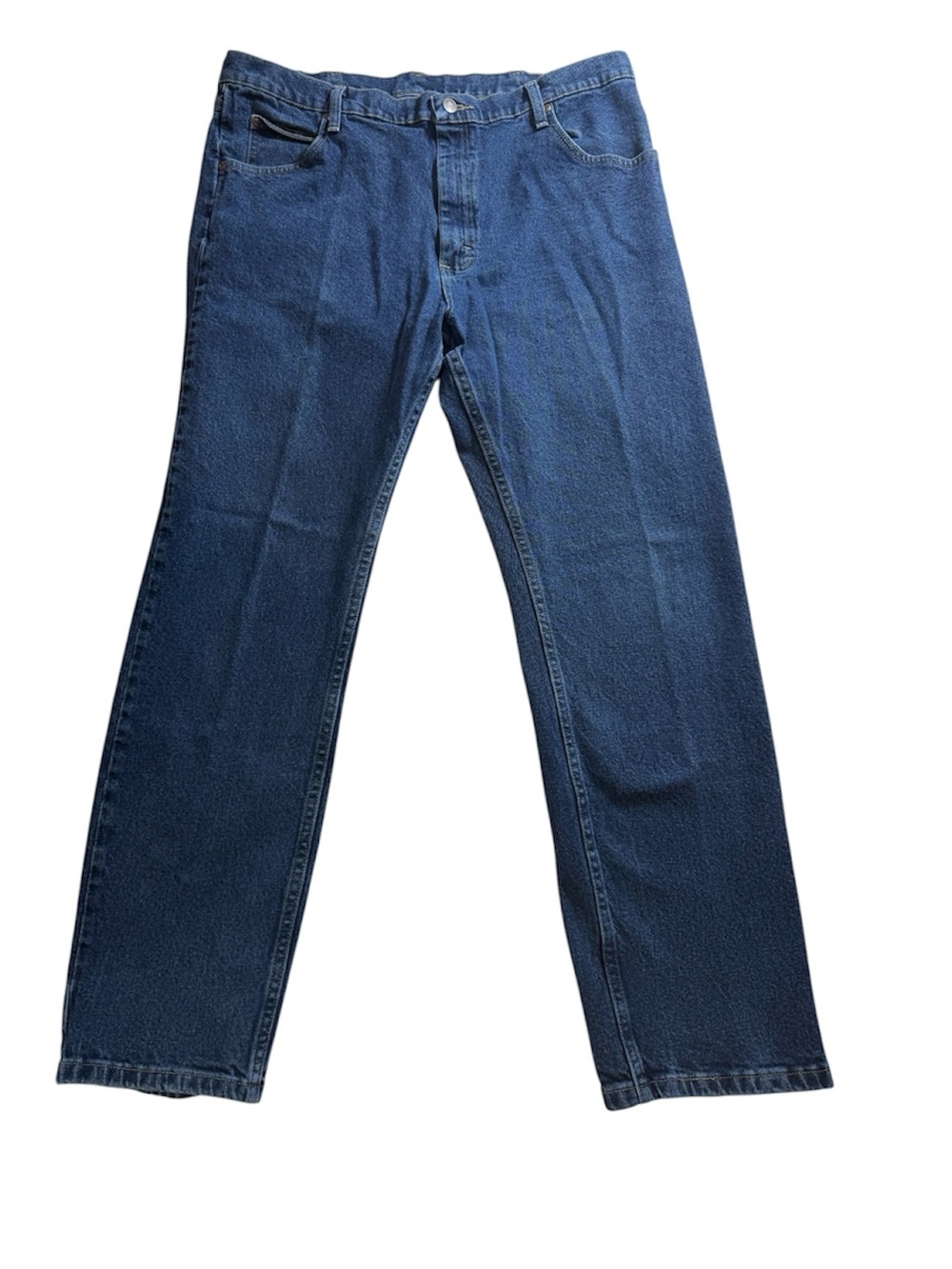Wrangler Premium Straight Leg Stretch Jeans Mens 38x30 Blue Denim 2 of 2